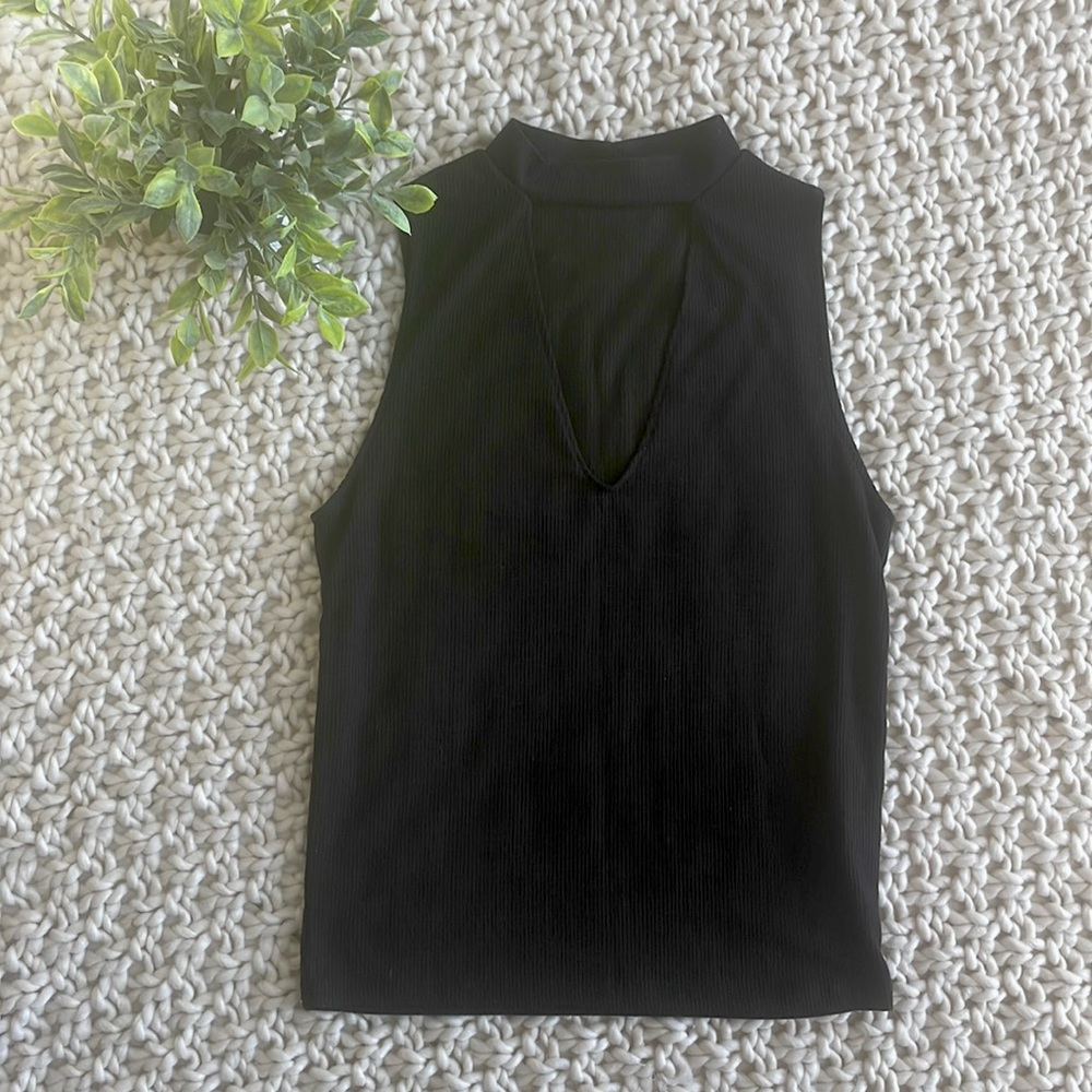 Zara Trafaluc Ribbed Black Tank, Size S